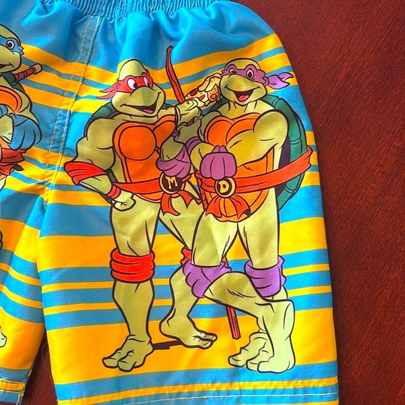 NWOT Nickelodeon Teenage Mutant Ninja Turtles Colorful Boys Swim Trunks Cartoon - Picture 7 of 12